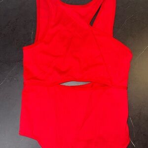 Red Sleeveless Bodysuit
